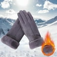 thumbnail image 1 of Winter Leather Gloves for Women, Wool Fleece Lined Warm Gloves, Touchscreen Texting Thick Thermal Snow Driving Gloves, 1 of 9