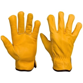Winter Leather Work Gloves Sherpa Fleece Lined In Mens Small,Med,Large,XL,XXL (Small)