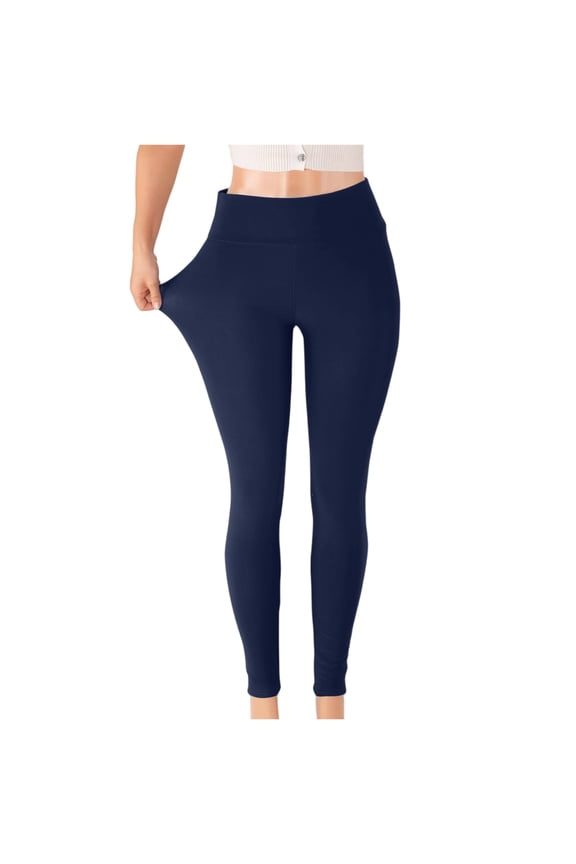 Winter Leggings, Winter Leggings for Women Soft Clouds Fleecen, Casual Warm Winter Solid Pants Navy S