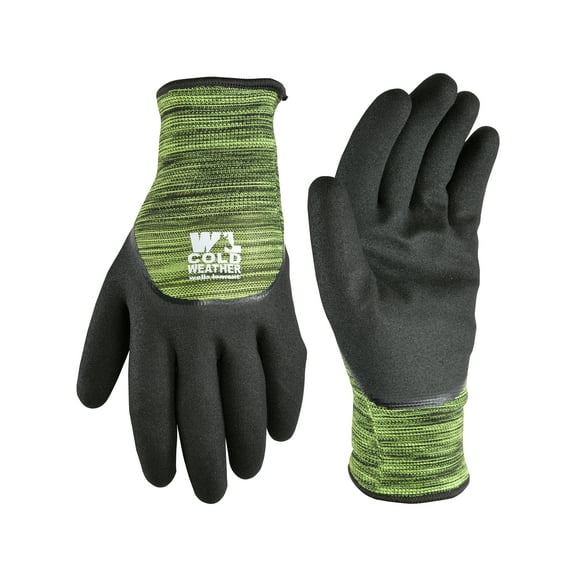 Wells Lamont Mens Nitrile Lined Work Gloves, Cold Weather, Green, Size Large