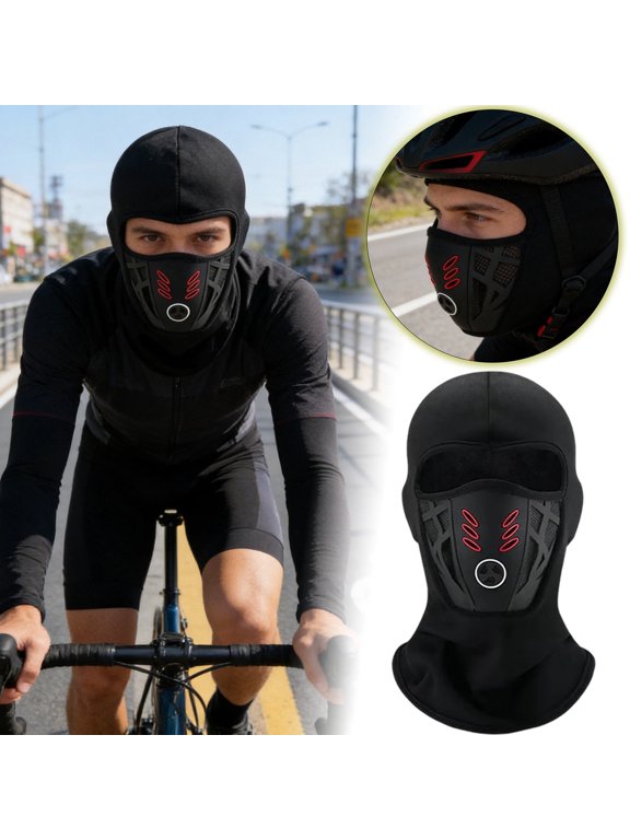 Winter Lined Thermal Face For Cold Weather Cycling Motorcycle Skiing Outdoor Sports Windproof Paintball Gear Two in Protective Scarf Hood Ski Burka Hood Hot Weather Neck Gaiters for Men Insulated Bib
