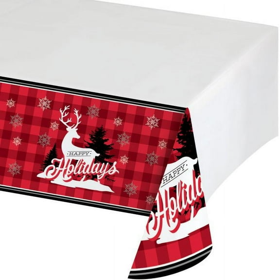 Winter Lodge Plastic Tablecloth