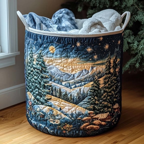 Winter Lodge Quilted Laundry Basket