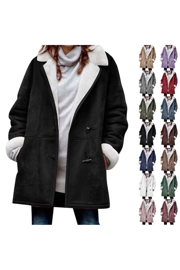 Women Fleece Jacket Coat Plus Size Winter Warm Quilted Jackets For Women Long Sleeve Floral Soild Puffer Jacket Coats With Pockets