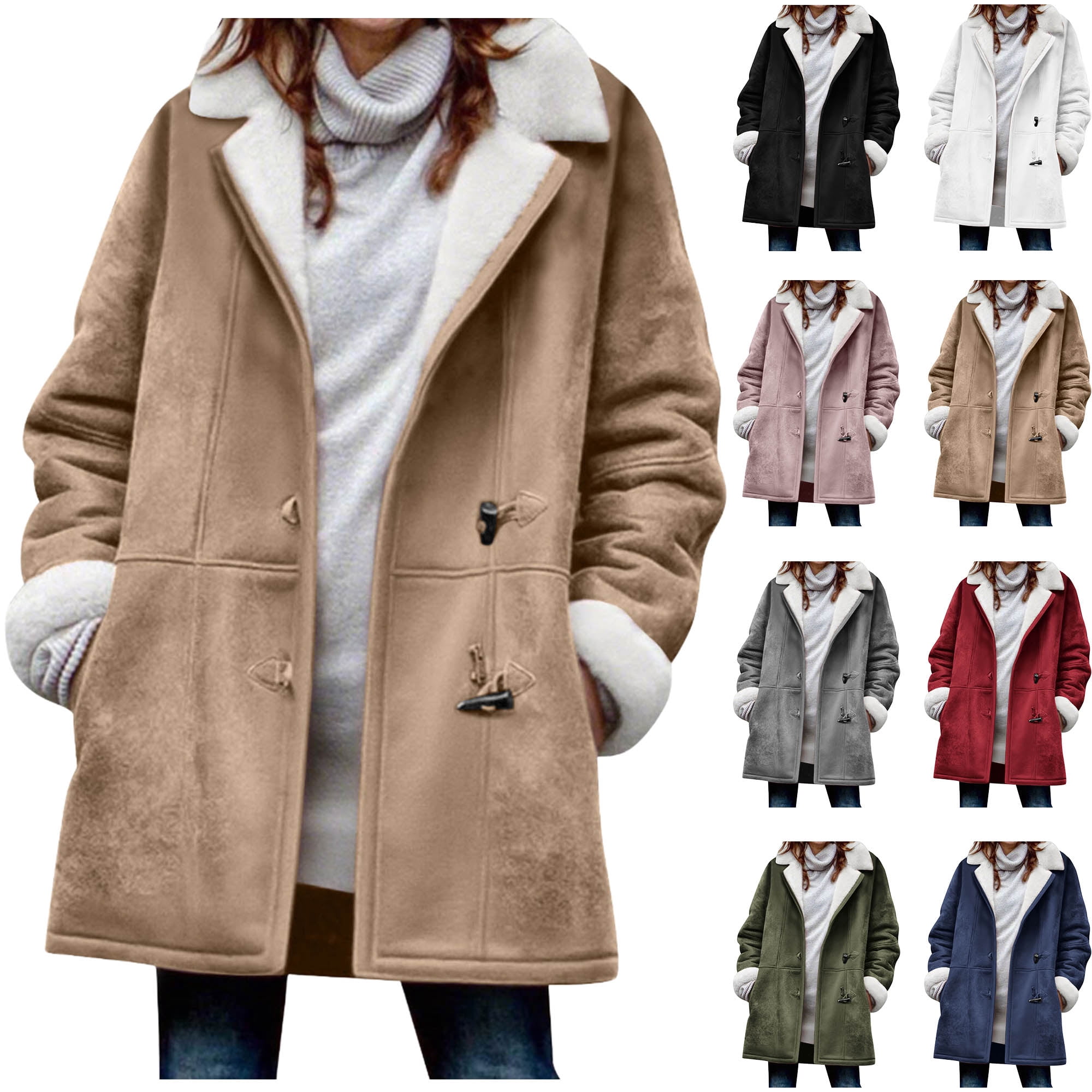 Winter Long Coats for Women Warm Lapels Quilted Jackets For Women Long ...