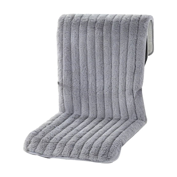 Winter Long Pile Chair Pad – Soft Plush Seat and Back Cushion for Office & Home Desk Chairs, High-Density Padding for Comfort, No Straps Needed, Machine Washable for Easy Care Gray