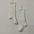 thumbnail image 1 of Winter Long Sleeve Workout Athletic Socks for Kids White Baby Infants Toddlers Girls MIddle 1 Pack Bow Ribbed Stockings Ruffled School Leggings, 1 of 3