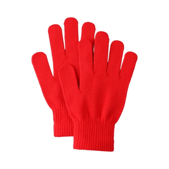 Winter Magic Gloves for Adults, Pairs of Stretchy Knit Warm Gloves for Men, Women(Red)