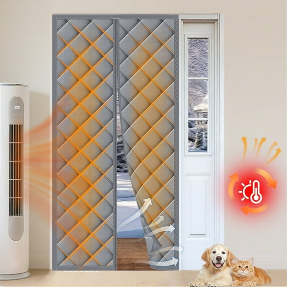 Winter Magnetic Thermal Insulated Door Curtain Fits Door Size 32" X 80" Insulation Cover Blanket Insulation Cloth Thicken Cotton as Privacy Temporary to Soundproof