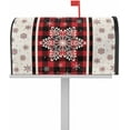 thumbnail image 1 of Winter Mailbox Cover Magnetic Mailbox Wraps, Christmas Red Plaid Snowflake Plaid Pattern Mailbox Covers Large Standard Size 18.5x21.7 In Mail Wrap Post Letter Box for Outdoor Gardern Yard Decoration, 1 of 6