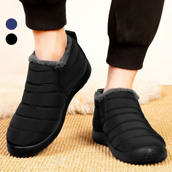 Winter Men Soft Sole Thick Plush Liner Warm Snow Boots Non Slip Waterproof Shoes