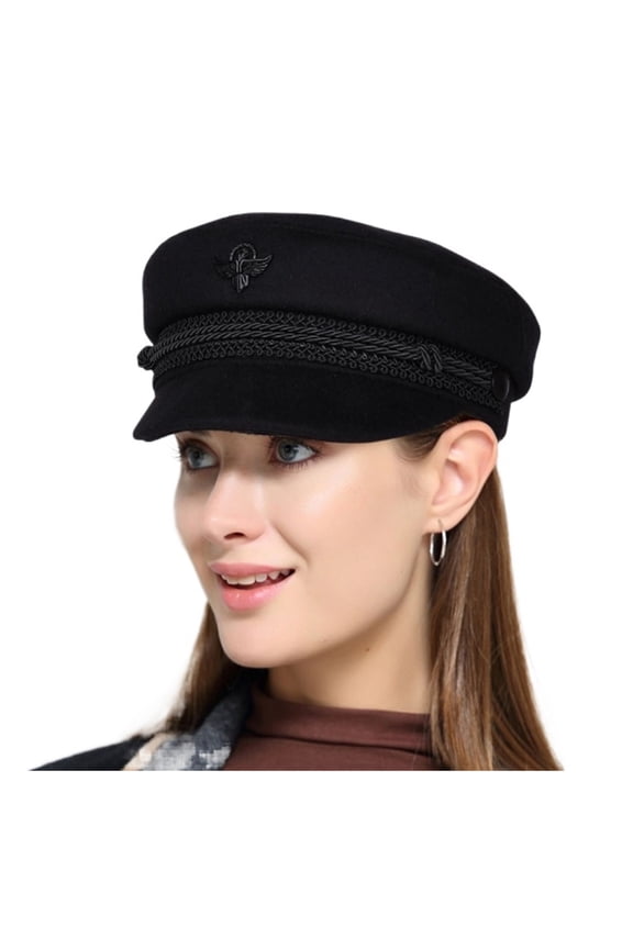 Winter Men/Women 100% Wool Black Hats Unisex European/American Streetwear Fitted Black Caps Keep Warm Outdoor ,Beautiful Craftsmanship