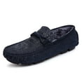 thumbnail image 1 of Winter Men's Casual Loafers Slip On Outdoor Fuzzy Furry Loafers Leather Warm Comfortable Shoes Male Driving Shoes Moccasins Classic Penny Loafer Flats Boat Shoes, 1 of 19
