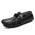 thumbnail image 1 of Winter Men's Casual Loafers Slip On Outdoor Fuzzy Furry Loafers Leather Warm Comfortable Shoes Male Driving Shoes Moccasins Classic Penny Loafer Flats Boat Shoes, 1 of 20