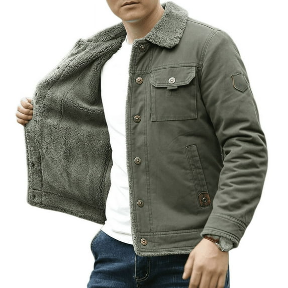 Winter Men's Cotton Coat Jacket Fleece Thickening Young and Middle-aged Casual Cotton Coat