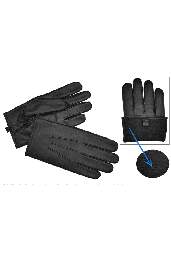 Winter Men's Dress Leather Glove Fleece Lined Warm Gloves
