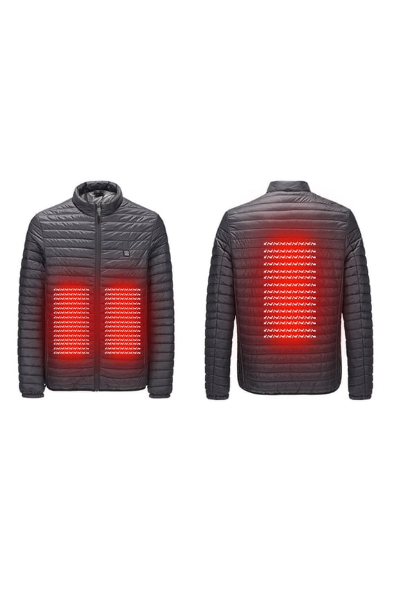 Winter Men's Smart USB Abdominal Back Electric Heating Warm Down Cotton Jacket