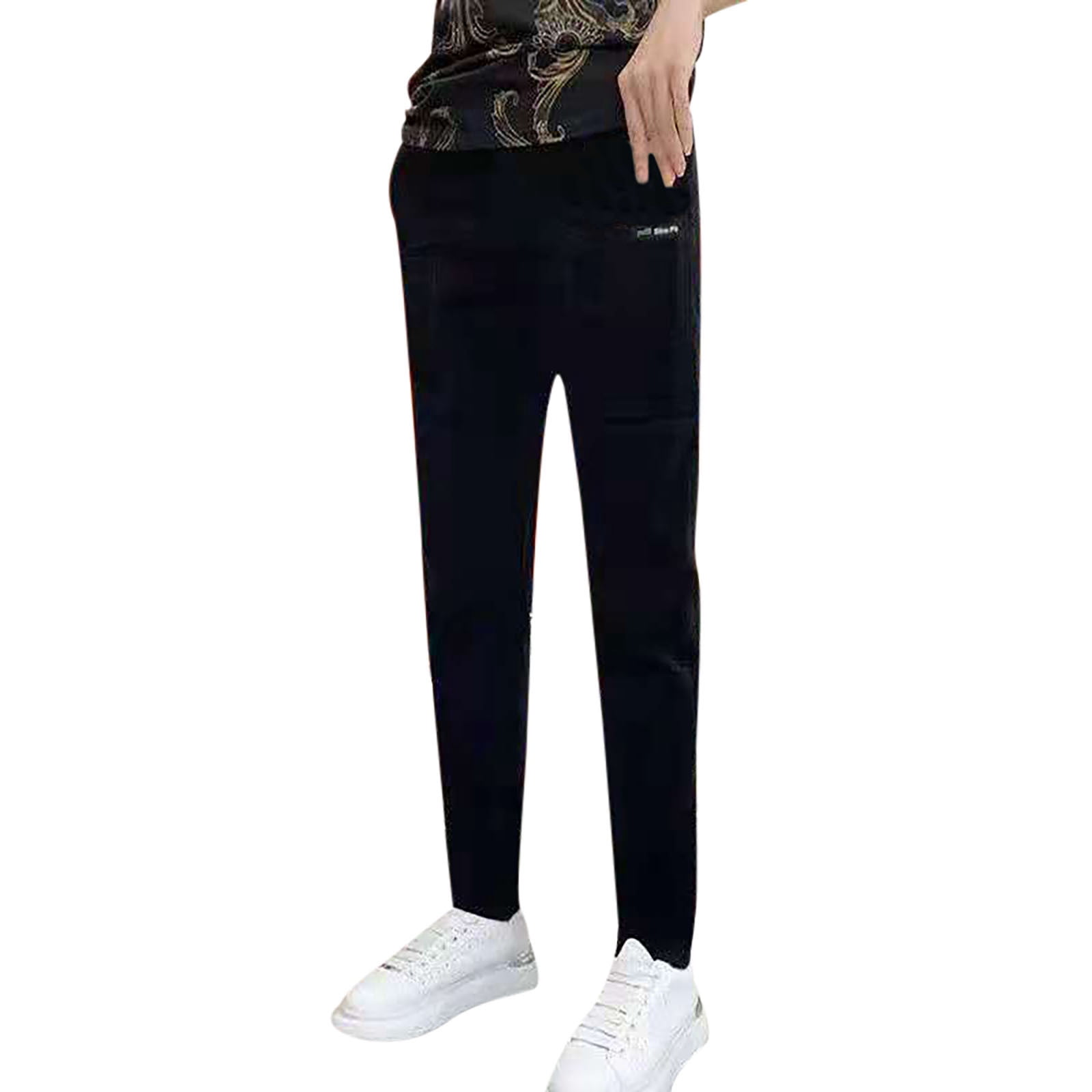 Winter Mens Sweat Pants,Lined Corduroy Pants Elastic Waist Drawstring