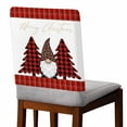 thumbnail image 1 of Winter Merry Christmas Chair Covers Set of 4 Christmas Tree Gnome Plaid Chair Back Covers Stretch Removable Washable Slipcovers Protector for Dining Room Kitchen Party Decor, 1 of 9