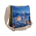 thumbnail image 1 of Winter Messenger Bag, Historic City Salzburg, Unisex Cross-body, by Ambesonne, 1 of 2