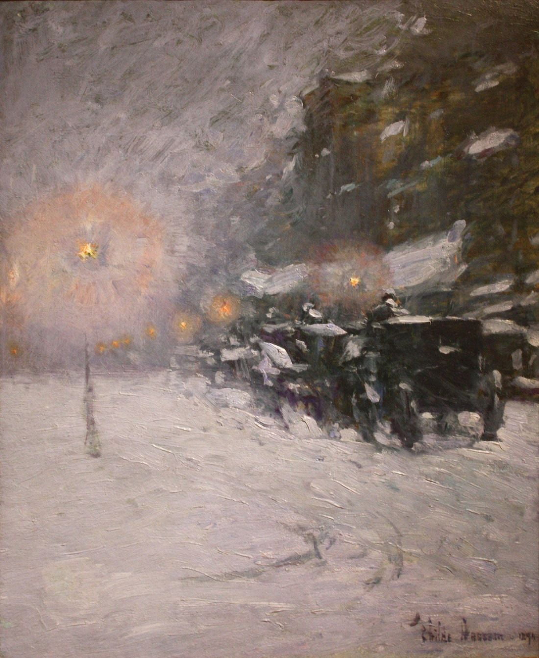 Winter Midnight Canvas Art - Childe Hassam (18 x 24)