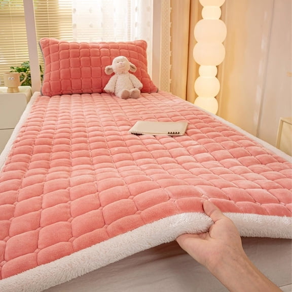 Winter Milk Wool Mattress Pad Warm Soft Single Size Dormitory Bunk Bed Floor Mattress Topper For Student Bedding