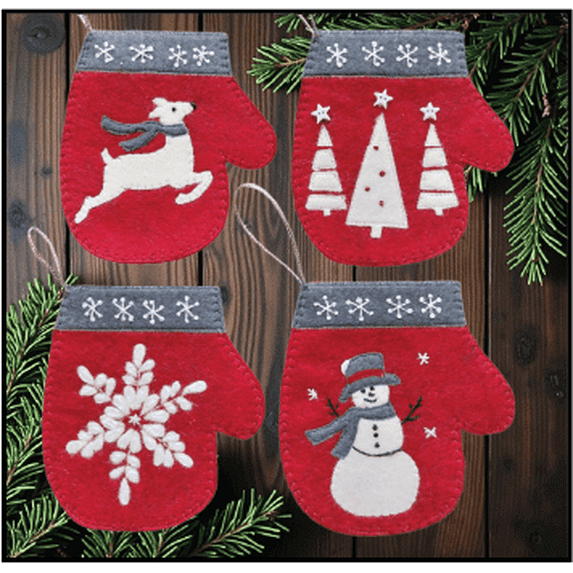 Winter Mittens Ornament Pattern | Cute DIY Mittens Pattern | Make Your Own Ornaments | Charming Winter Mittens Ornaments