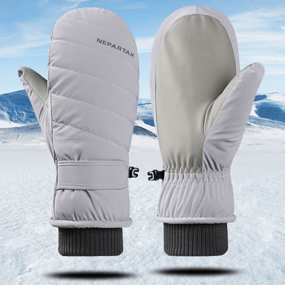 Winter Mittens for Women Cold Weather Warm Ski Mittens with Adjustable Strap and Ribbed Cuff for Snow