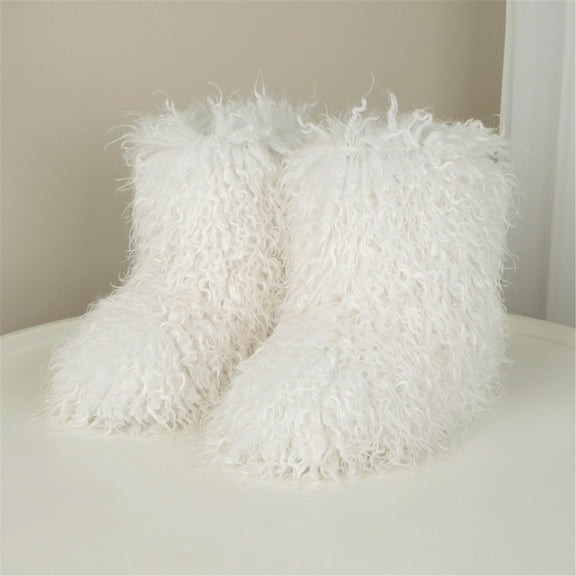 Winter Mongolian Faux Fur Mid-Calf Snow Boots for Women - Warm and Stylish Winter Footwear