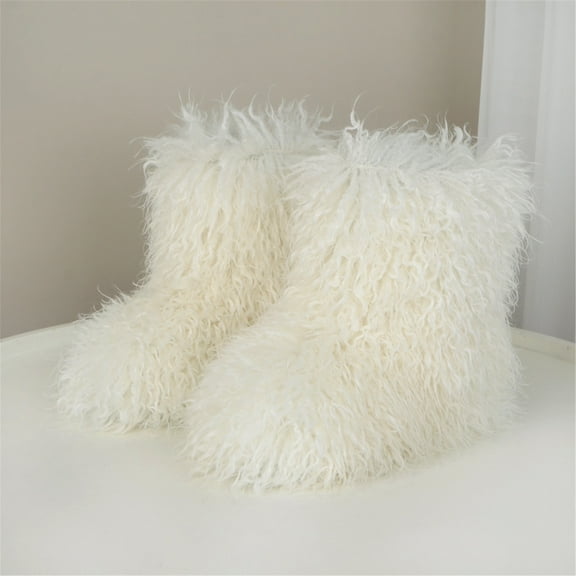 Winter Mongolian Faux Fur Mid-Calf Snow Boots for Women - Warm and Stylish Winter Footwear