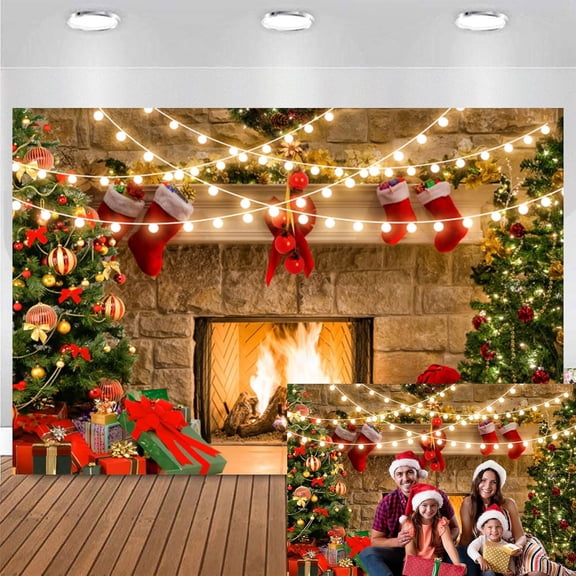 Winter Moonnight Snow Scene Christmas Backdrop for Photography Christmas Trees Background Snowman Photo Studio Props 40in*60in