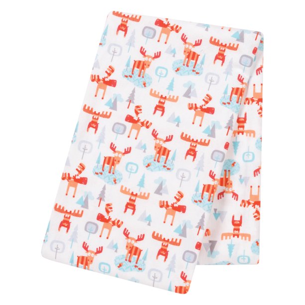 Winter Moose Jumbo Deluxe Flannel Swaddle Blanket