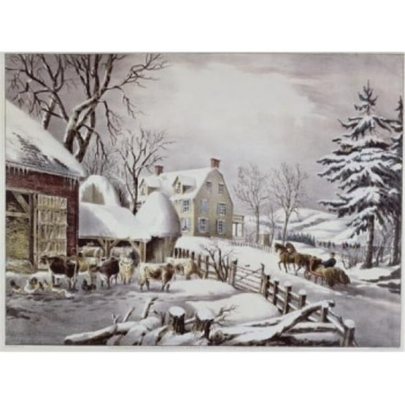 Winter Morning 1861 Currier & Ives Active 1857-1907 American Lithograph Poster Print - 18 x 24 in.
