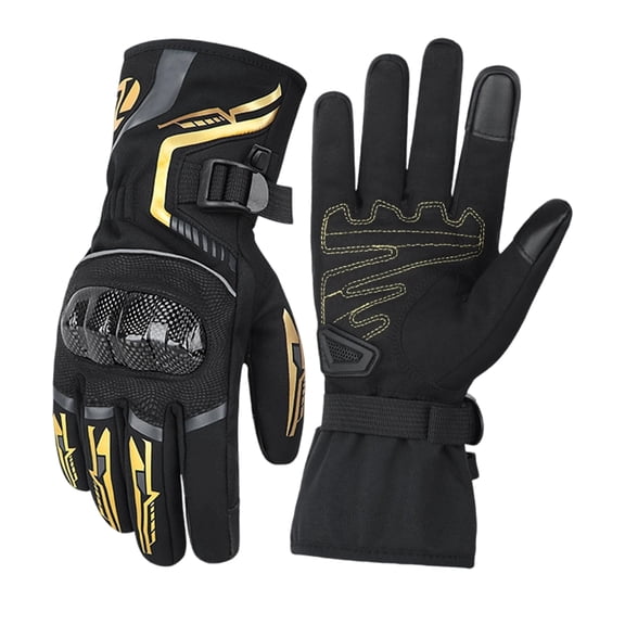 Winter Motorcycle Gloves Waterproof Thermal Defense Carbon Fiber Shell Enhanced Durability for Long Ridng Use