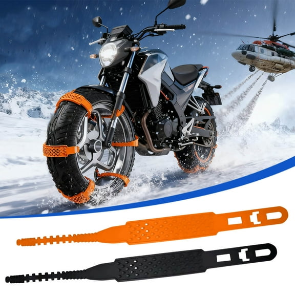 Winter Motorcycle Snow Tire Antiskid Chains Heavy Duty Traction Chains for Ice and Snow Roads Featuring Durable Steel Construction and Easy Installation Blahzhy , Black
