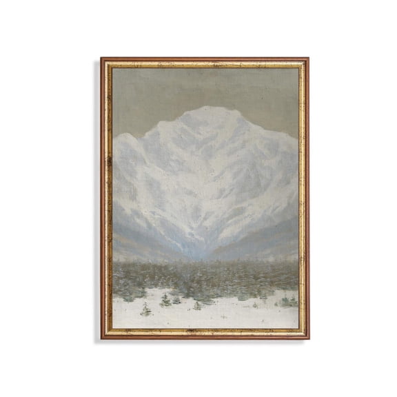 Winter Mountain Landscape Vintage Snowy Scene Art Poster Unframed Paper Print