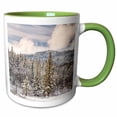 thumbnail image 1 of 3drose, Winter Mountain Scene, Montana, 11oz Two-tone Green Mug, 1 of 6