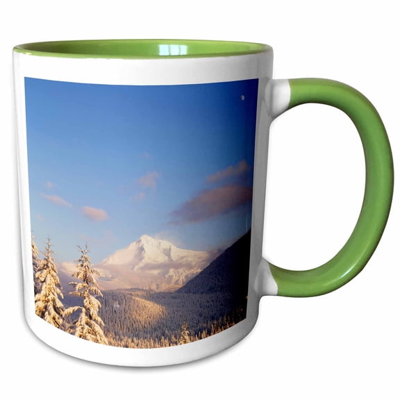 3drose, Winter, Mt Hood National Forest, Oregon, Usa - Us38 Swe0083 - Stuart Westmorland, 11oz Two-tone Green Mug