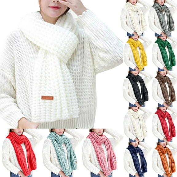 Winter Multi Color Knit Pashmina Shawl Elastic Warm Long Scarf For Women