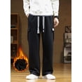 thumbnail image 1 of Winter Multi-Pockets Sweatpants Men Fleece Liner Thick Warm Straight Loose Track Pants Cotton Casual Thermal Cargo Trousers 8XL, 1 of 5