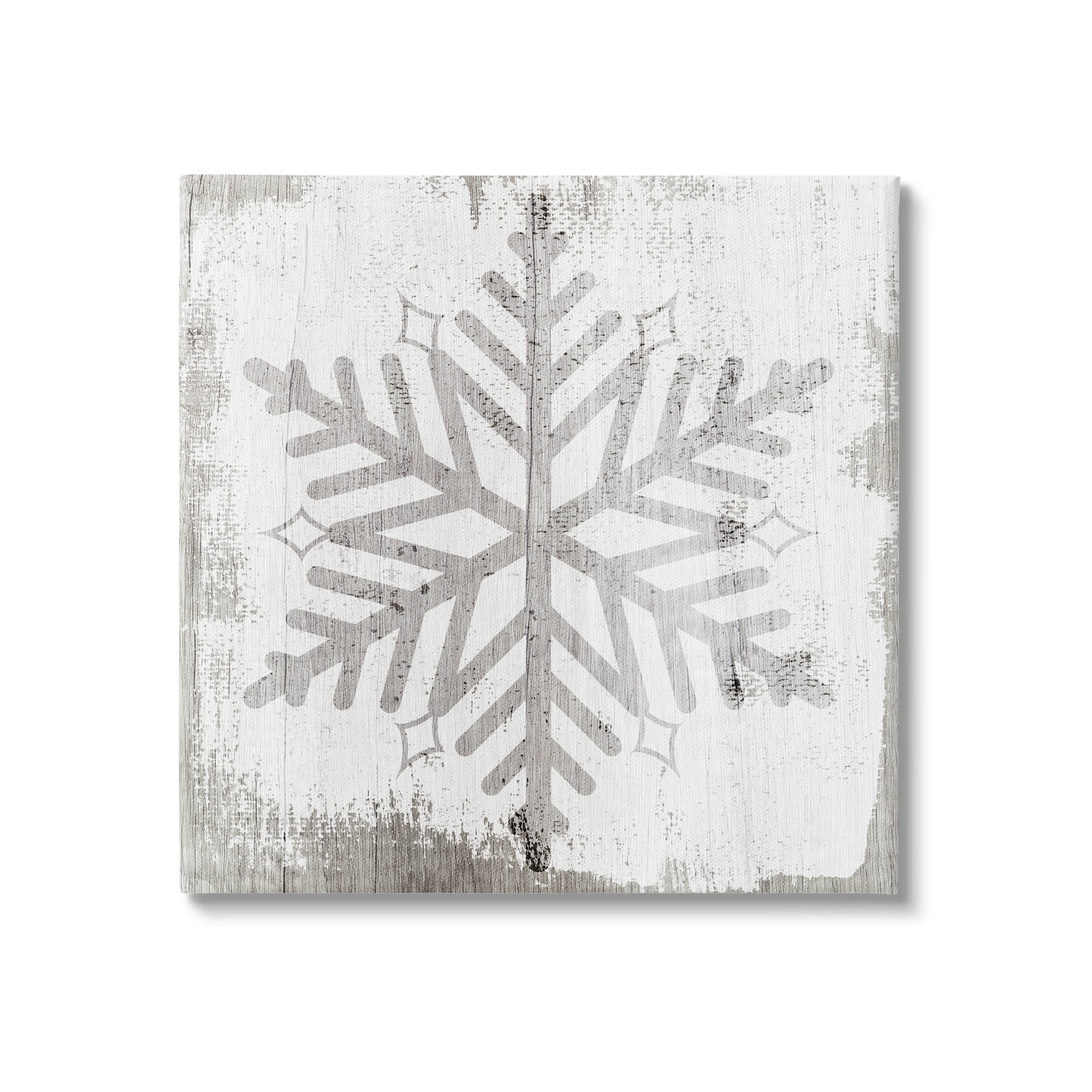 Winter Nature Snowflake Shape Holiday Graphic Art Gallery Wrapped Canvas Print Wall Art