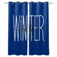 thumbnail image 1 of Winter Navy Blue Blackout Curtains 96 Inch Length 2 Panels Set, Christmas Xmas Modern Minimalist Words Art Full Shading Curtains for Windows, Blackout Curtains for Bedroom Living Room 52"x96", 1 of 8