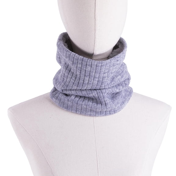 Winter Neck Gaiter, Double Layer Fleece Lined Knit Tube Scarf for Men and Women, Warm Cold Weather Neck Protection for Outdoor Activities, Stretchy Comfortable Face Mask Scarf - Gray2