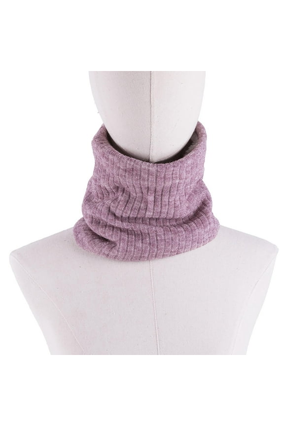 Winter Neck Gaiter, Double Layer Fleece Lined Knit Tube Scarf for Men and Women, Warm Cold Weather Neck Protection for Outdoor Activities, Stretchy Comfortable Face Mask Scarf - Pink