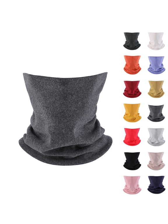 Winter Neck Warmer Gaiter Mask Balaclava Windproof Face Mask Ski Snowboard Double-Layer Cashmere Feel Circle Scarf Black