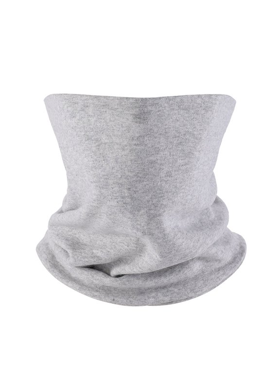 Winter Neck Warmer Gaiter Mask Balaclava Windproof Face Mask Ski Snowboard Double-Layer Cashmere Feel Circle Scarf Gray