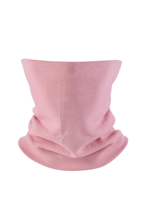 Winter Neck Warmer Gaiter Mask Balaclava Windproof Face Mask Ski Snowboard Double-Layer Cashmere Feel Circle Scarf Pink, Multi-functional Thermal Scarf for Men Women, One Size Fits All
