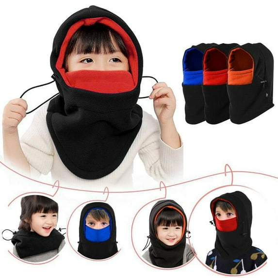 Winter Neck Warmer Hat Warmer Face Cover Windproof Balaclavas for Children,iClover Child Cold Weather Face Mask Motorcycle Neck Warmer for Cycling Outdoors Sports Unisex- Red