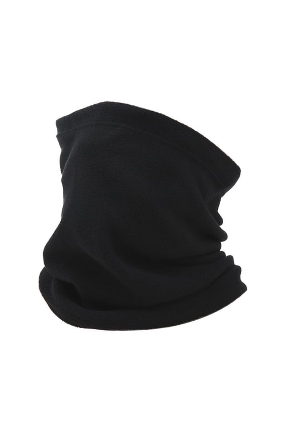 Winter Neck Warmer for Men Women, Fleece Neck Gaiter Double-Layer Face Cover Ski Mask for Cold Weather Black Free