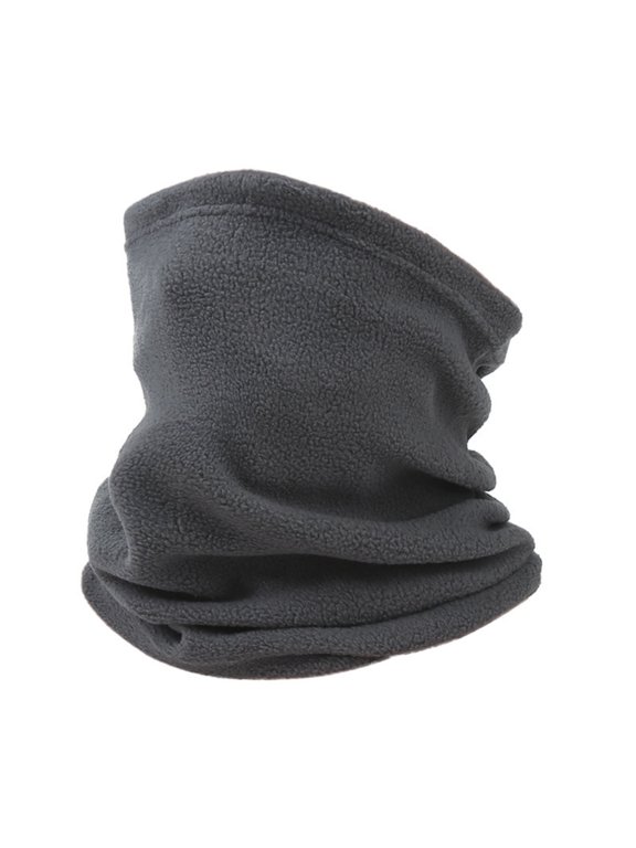 Winter Neck Warmer for Men Women, Fleece Neck Gaiter Double-Layer Face Cover Ski Mask for Cold Weather Gray Free